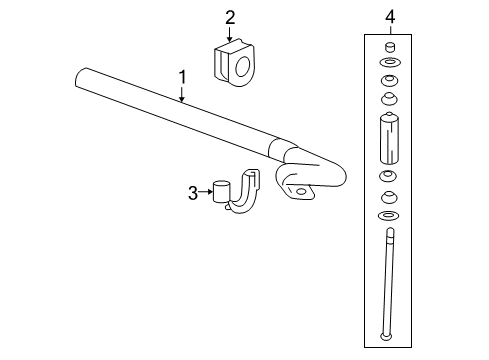 2009 Chevy Silverado 1500 Stabilizer Bar & Components - Front Diagram 1 - Thumbnail