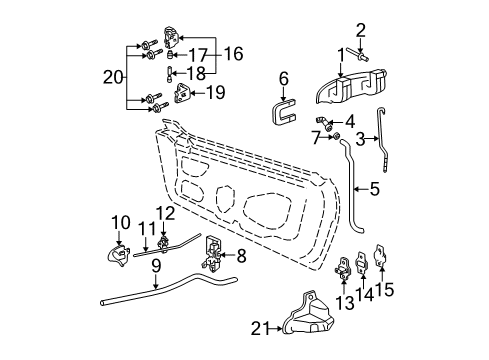1998 Chevy Cavalier Door - Lock & Hardware Diagram 1 - Thumbnail