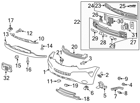 2008 Saturn Vue Front Bumper Diagram 1 - Thumbnail