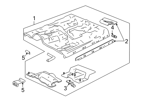 1998 GMC Sonoma Cab - Floor Diagram 1 - Thumbnail
