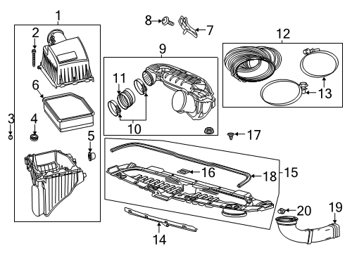 2021 Chevy Silverado 1500 Air Cleaner Assembly Diagram for 84964491