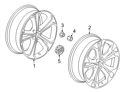 2017 Buick Cascada Wheels, Covers & Trim Diagram