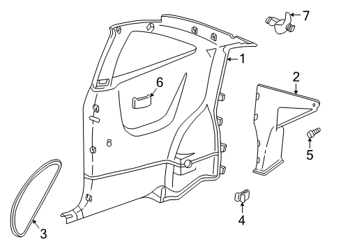 1998 Pontiac Sunfire Interior Trim - Quarter Panels Diagram 2 - Thumbnail