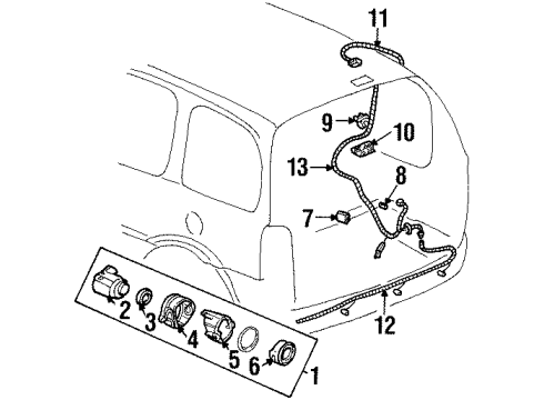 2002 Oldsmobile Silhouette Distance Sensor Diagram for 88891837
