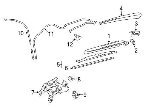 2011 GMC Terrain Wiper & Washer Components Diagram 1 - Thumbnail