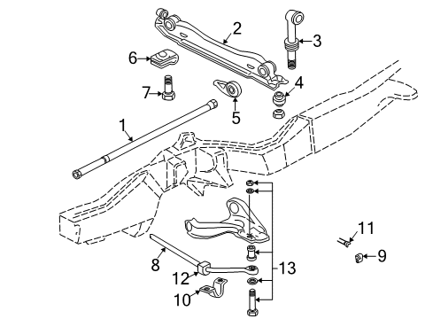2004 Chevy S10 Stabilizer Bar & Components - Front Diagram