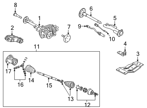 1999 GMC C3500 Carrier & Front Axles Diagram