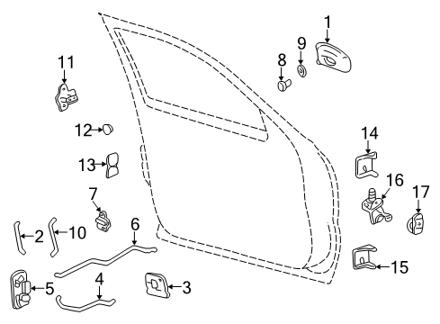 2006 Chevy Silverado 1500 Front Door - Lock & Hardware Diagram