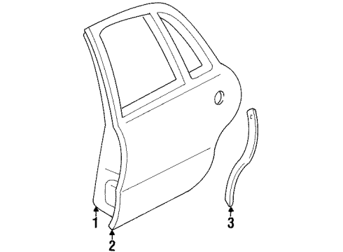 1999 Buick LeSabre Sealing Strip, Passenger Side Diagram for 25550680