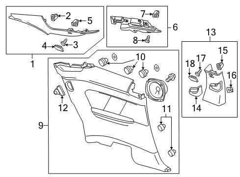 2014 Cadillac CTS Interior Trim - Quarter Panels Diagram 2 - Thumbnail