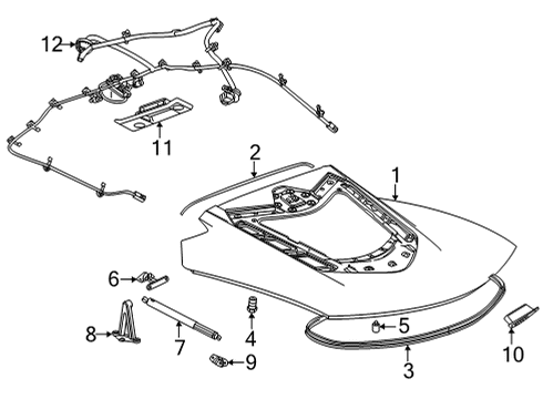 2023 Chevy Corvette Cargo Lamp, Driver Side Diagram for 84238354