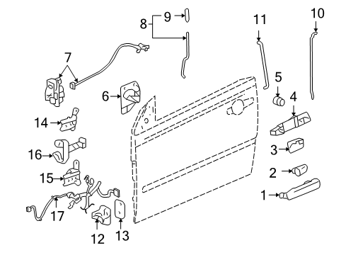 2006 Pontiac G6 Door - Lock & Hardware Diagram