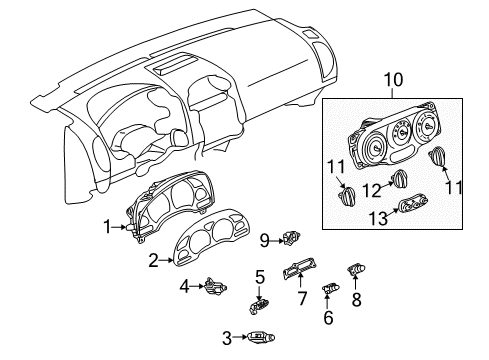 2002 Saturn Vue A/C & Heater Control Units Diagram