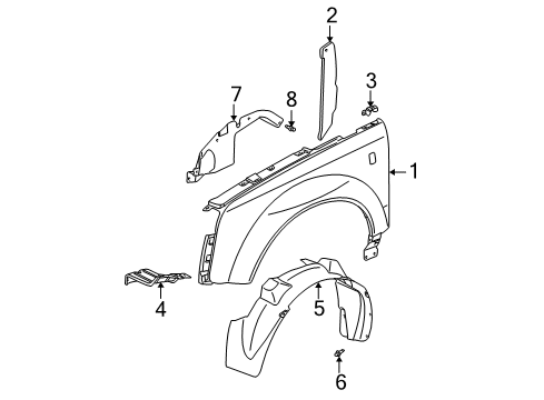 2002 Saturn Vue Fender & Components Diagram