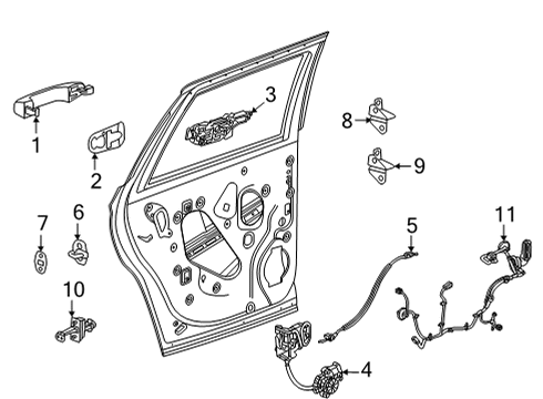 2023 Cadillac Escalade Front Door Diagram