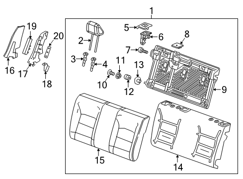 2019 Chevy Cruze Seat Back Pad, Rear Diagram for 84172735