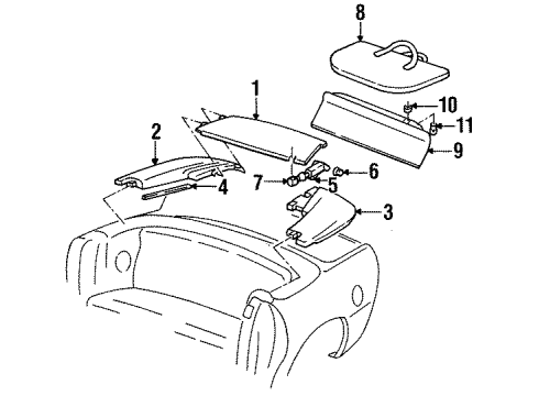 2001 Pontiac Firebird Top Cover & Components Diagram
