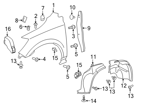 2012 Buick Enclave Fender & Components Diagram