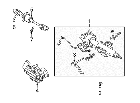 2008 Saturn Aura Steering Column & Wheel, Steering Gear & Linkage Diagram 2 - Thumbnail