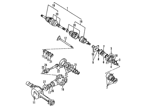 2004 Chevy Tracker Front Axle, Axle Shafts & Joints, Differential, Drive Axles, Propeller Shaft Diagram