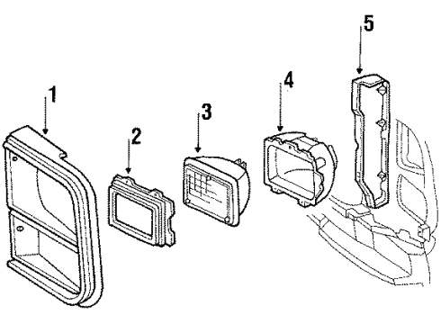 1984 Chevy P20 Headlamp Assembly Bezel, Passenger Side Diagram for 14048626