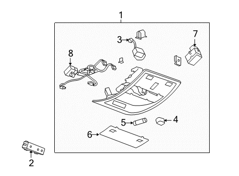 2013 Cadillac Escalade Overhead Console Diagram 4 - Thumbnail