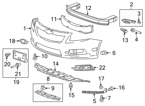 2012 Chevy Cruze Impact Bar Diagram for 13426894