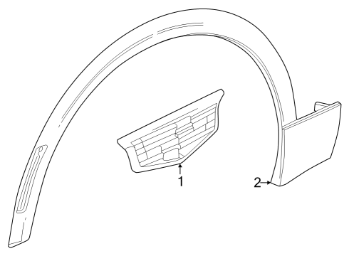 2023 Cadillac LYRIQ Exterior Trim - Fender Diagram