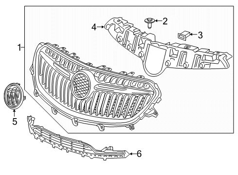 2022 Buick Encore Grille & Components Diagram