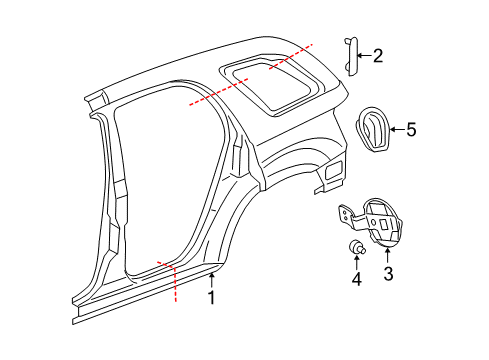 2005 Chevy Equinox Quarter Panel & Components Diagram