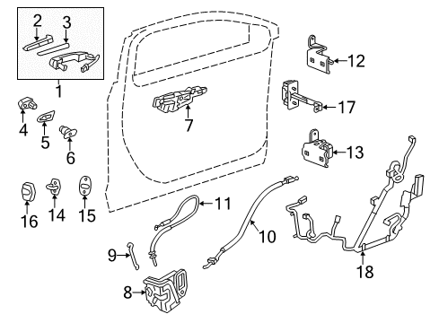 2017 Cadillac CTS Front Door - Lock & Hardware Diagram