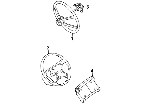1993 GMC Yukon Steering Column & Wheel, Shroud, Switches & Levers Diagram 5 - Thumbnail