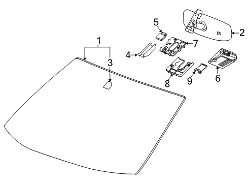 2017 Chevy Equinox Windshield Glass Diagram