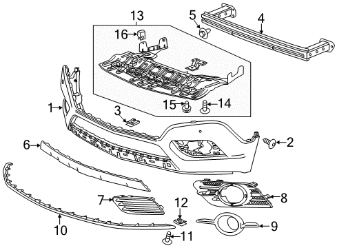 2014 Buick Encore Lower Impact Bar Diagram for 42607558
