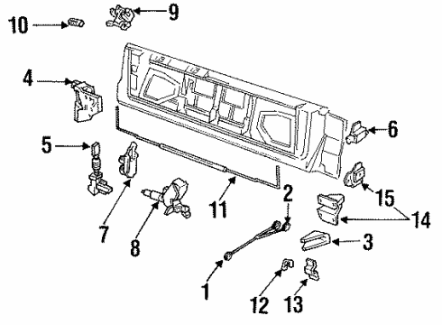 1993 Chevy Caprice Lock Solenoid, Rear Diagram for 22101874