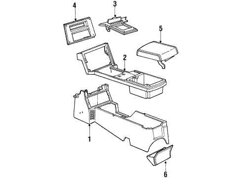 1989 Chevy Camaro Console Diagram for 10143923