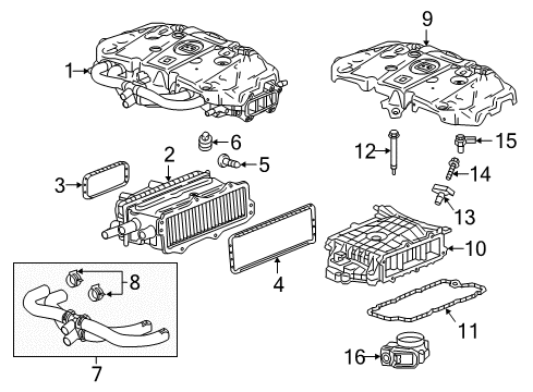2017 Cadillac CT6 Intercooler Diagram for 23385892