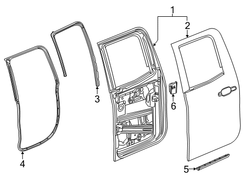 2014 Chevy Silverado 1500 Rear Door, Body Diagram 2 - Thumbnail