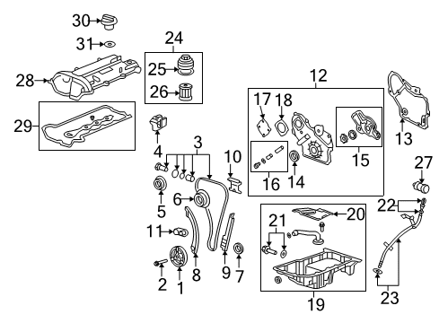 2009 Saturn Vue Engine Parts & Mounts, Timing, Lubrication System Diagram 1 - Thumbnail