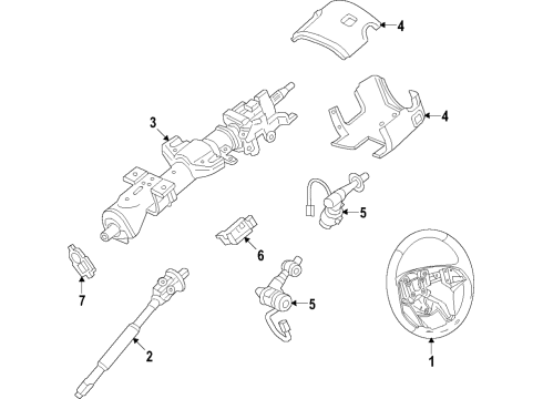 2017 Chevy Suburban 3500 HD Steering Column, Steering Wheel Diagram