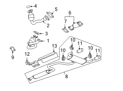 2008 Pontiac G6 Exhaust Pipe Gasket Diagram for 22734961