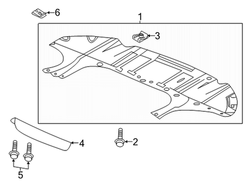 2022 GMC Terrain Underbody Shield, Front Diagram for 84753910