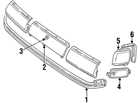 1990 Oldsmobile Toronado Reflector, Driver Side Diagram for 5975572
