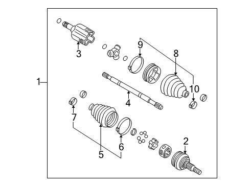 2005 Saturn Relay Drive Axles - Front Diagram