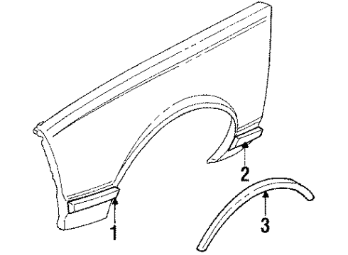 1987 Chevy Celebrity Fender & Components Diagram