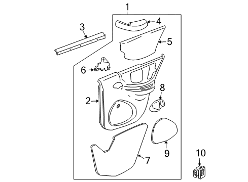 1997 Pontiac Sunfire Sealing Strip, Rear Driver Side Diagram for 22640845