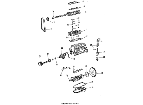 1988 Pontiac Grand Am Engine Parts & Mounts, Timing, Lubrication System Diagram 3 - Thumbnail