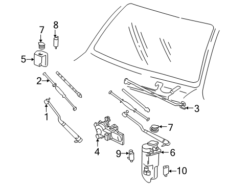 1992 Chevy Astro Washer Reservoir Diagram for 22127306