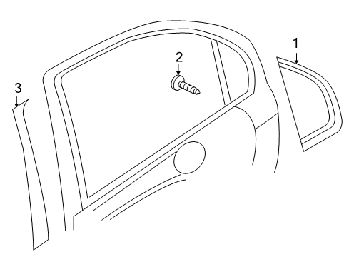 2008 Chevy Aveo Exterior Trim - Rear Door Diagram