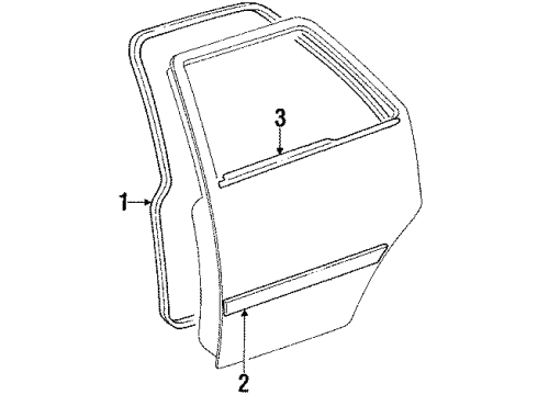 1986 Chevy Nova Belt Weatherstrip Diagram for 94841407
